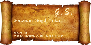 Goszman Sugárka névjegykártya